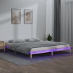 Estructura de cama con LED madera maciza 140x190 cm