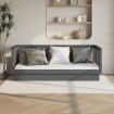 Sofá cama madera maciza de pino gris 90x200 cm