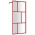 Mampara puerta de ducha vidrio transparente ESG rojo 80x195