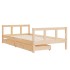 Estructura de cama infantil con cajones madera pino 90x190