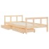 Estructura de cama infantil con cajones madera pino 90x190