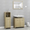 Juego muebles de baño 3 piezas madera ingeniería roble Sonoma