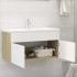 Mueble con lavabo madera de ingeniería blanco y roble