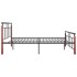 Estructura de cama metal y madera maciza de roble 130x200