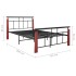 Estructura de cama metal y madera maciza de roble 130x200