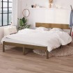 Estructura de cama madera maciza pino marrón miel 160x200 cm