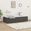 Sofá cama madera maciza de pino gris 90x200 cm