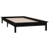 Estructura de cama con LED madera maciza negra 90x200