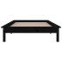 Estructura de cama con LED madera maciza negra 90x200