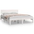 Estructura de cama madera maciza blanca King Size 150x200