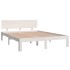 Estructura de cama madera maciza blanca King Size 150x200