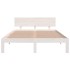 Estructura de cama madera maciza blanca King Size 150x200