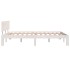 Estructura de cama madera maciza blanca King Size 150x200