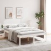 Cama para personas mayores madera maciza pino blanca 140x190 cm