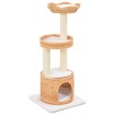 Rascador para gatos con poste de sisal madera natural de sauce