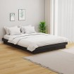 Estructura de cama madera maciza gris doble 135x190 cm