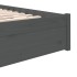 Estructura de cama de madera maciza gris 140x190