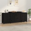 Aparador de madera maciza de pino negro 164x37x68 cm