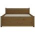 Estructura de cama madera maciza marrón miel 75x190