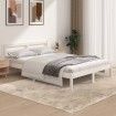 Estructura de cama madera maciza de pino blanco 135x190 cm