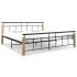 Estructura de cama metal y madera maciza de roble 200x200