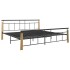 Estructura de cama metal y madera maciza de roble 200x200