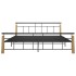 Estructura de cama metal y madera maciza de roble 200x200