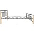 Estructura de cama metal y madera maciza de roble 200x200