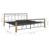 Estructura de cama metal y madera maciza de roble 200x200