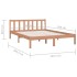 Estructura cama madera maciza marrón miel King Size 150x200